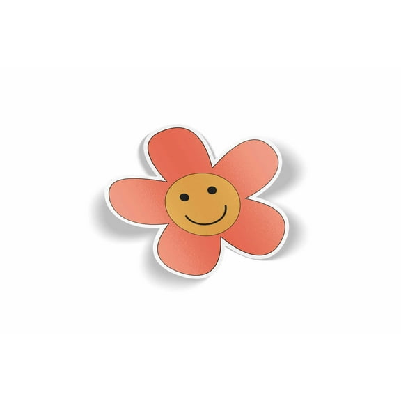 Orange Flower Waterproof Sticker
