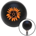 thumbnail image 1 of Orange Flowers Black Shift Knob with M16 x 1.5 Insert Shifter Auto Manual Custom, 1 of 1