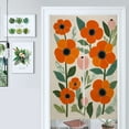 thumbnail image 1 of Orange Flowers Blooming Beautifully Serene Door Curtain Nordic Living Room DoorCurtain Porch Partition Curtain Kitchen Rative Half Curtain, 1 of 4