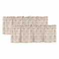 thumbnail image 1 of Orange Flowers Valances for Windows, Decorative Rod Pocket Window Valance Curtains, Boho Ethnic Retro Abstract Floral Art Short Curtain Drapes for Kitchen/Living Room, 2 Panels, 42" W x 18" L, 1 of 8
