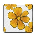 thumbnail image 1 of Orange Flowers White Background Simple Design Picnic Blanket Waterproof Outdoor Beach Blanket Hand-held Pad Suitable for Travel, Camping, Beach, Family Gatherings, 1 of 7