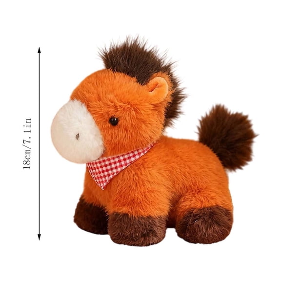 Orange Foal, Realistic Cute Horse Figure, Soft and Snuggly Decorative Stress Reliever, Perfect Gift for Horse Lovers and Home Office Decor