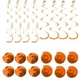 thumbnail image 1 of Orange Foil Hanging Swirl,Sparkle Ceiling Hanging Decorations,24pack Portable Party Supplies for Graduation,Wedding,Birthday, 1 of 6