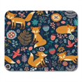 thumbnail image 1 of Orange Forest Fox Brown Pattern Cute Flower Fall Autumn Mousepad Mouse Pad Mouse Mat 9x10 inch, 1 of 3