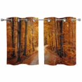 thumbnail image 1 of Orange Forest Kitchen Curtains Small Short 39 Inch Length, Fall Tree Botanical Maple Leaf Grommet Top Bedroom Living Room Curtains, Light Filtering Cafe Curtain Drapes 2 Panels Set 55''x39'', 1 of 9