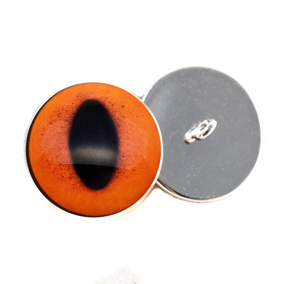 Orange Fox Sew-On Button Glass Eyes