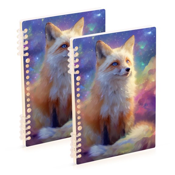 Orange Fox Standing on Clouds Notebook Detachable Coil Notebook Diary Plan Book A5 Size 60 Pages 1 Pack