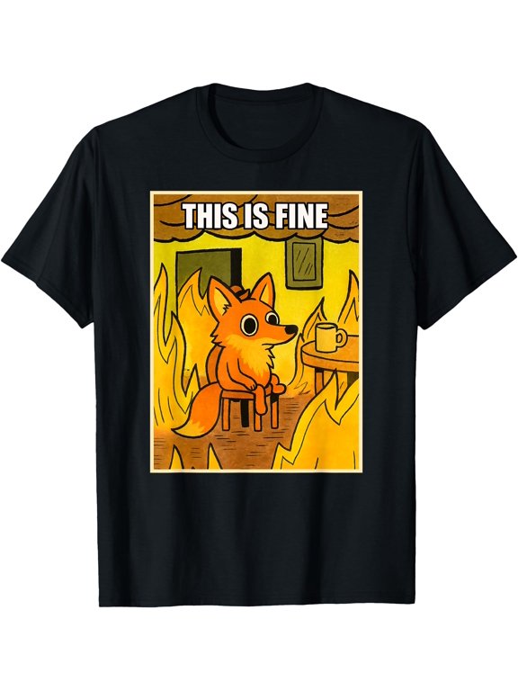 Orange Fox This Is Fine T-Shirt