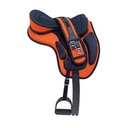 Orange Freemax English Treeless Synthetic Horse Saddle Matching Girth & Stirrups