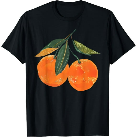 Orange Fruit Aesthetic Vintage T-ShirtPure cotton short-sleeved shirts for both men and women