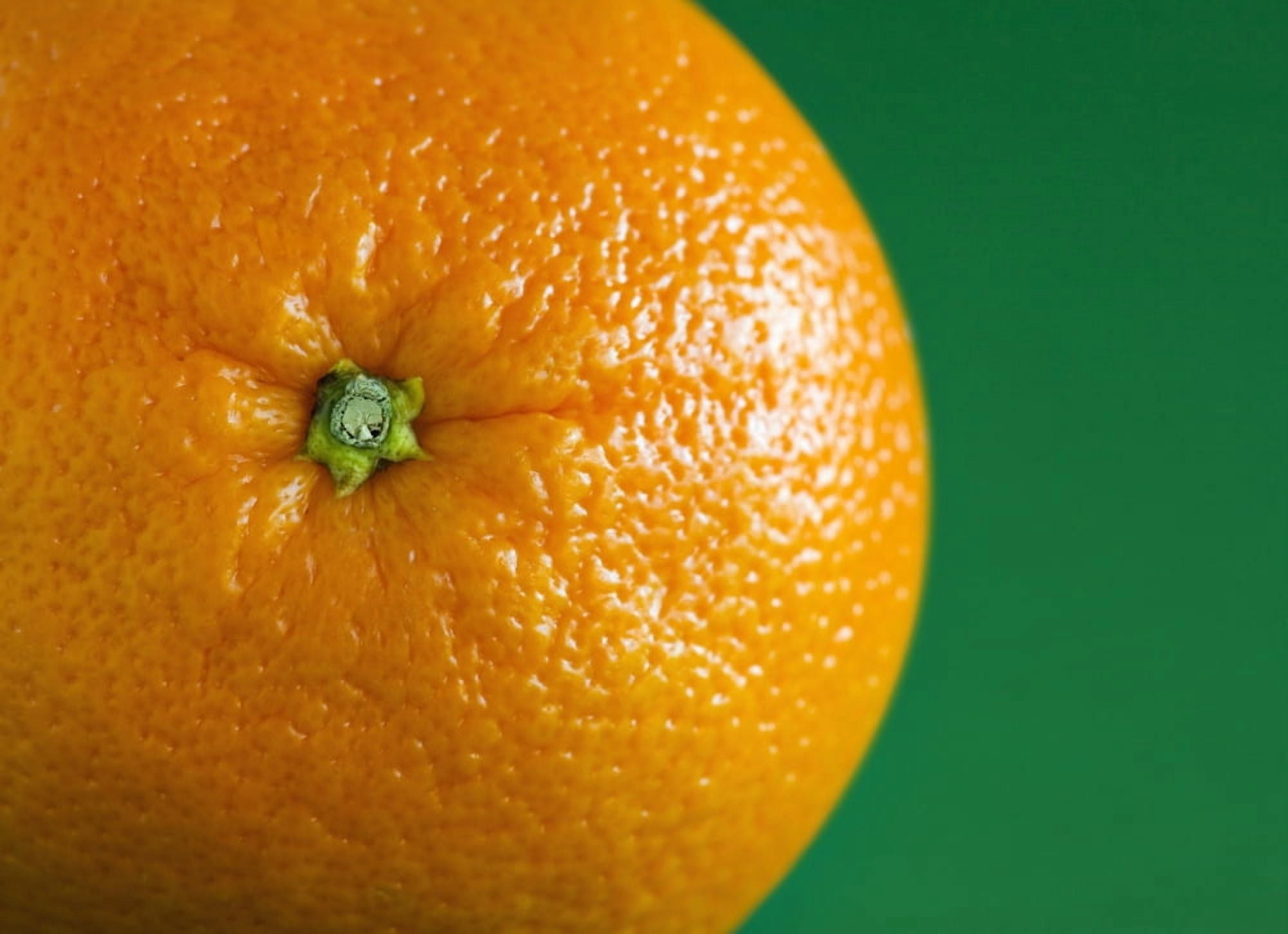 Orange Fruit On Green Background Canvas Art - Steven Raniszewski Design Pics (18 x 13)