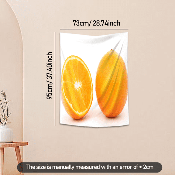 Orange Fruit Wall Tapestry 37x29 inches Citrus Design for Home Kitchen Bedroom Decor