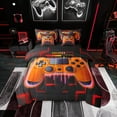 thumbnail image 1 of Orange Gaming Comforter Set 7 Piece Bed in a Bag Twin,Gamer Bedding Sets Neon Lights Abstract Geometry Sheet Set with Comforter Gamer Room Decor, 1 of 5