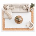 Orange Geometric Area Rug 8'x10', Greek Pattern Large Area Rugs Non ...