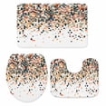 thumbnail image 1 of Orange Geometric Bath Mat 3 Piece Bathroom Rug Set, Abstract Plaid Colorful Grid Texture Non Slip Bath Rug Contour Mat and Toilet Lid Cover, Absorbent Shower Mats Soft Bath Rugs and Mats Sets, 1 of 8
