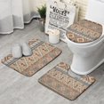thumbnail image 1 of Orange Geometric Diamond Cross Pattern Bathroom Rugs Sets 3 Piece,Toilet Cover Set,Absorbent Non Slip Bathroom Mats Sets with U-Shaped Contour Rug Toilet Rug Set, 1 of 5