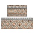 thumbnail image 1 of Orange Geometric Diamond Cross Pattern Kitchen Rugs Sets Of 2,Anti Fatigue Kitchen Mat Rugs Non Slip Washable,Decorative Kitchen Floor Mats for Kitchen,Sink,Laundry,17"x30"+17"x47", 1 of 7