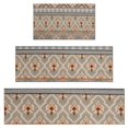 thumbnail image 1 of Orange Geometric Diamond Cross Pattern Kitchen Rugs Sets Of 3,Kitchen Runner Rugs Non Skid Washable,Decorative Kitchen Floor Mats for Kitchen,Sink,Laundry,17"x30"+ 17"x47" + 17"x59", 1 of 6