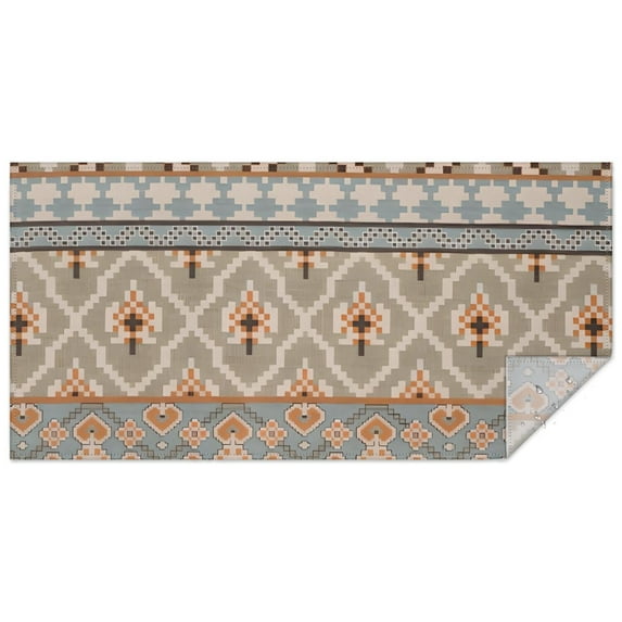 Orange Geometric Diamond Cross Pattern Rectangle Tablecloth 60"x120",Waterproof Polyester Rectangle Table Cloth, Wipeable Spillproof Polyester Tablecloth for Dining, Camping, Indoor and Outdoor