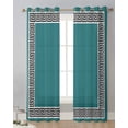 thumbnail image 1 of Orange Geometric Greek Key Pattern Luxury Tulle Curtains for Living Room Kitchen Sheer Drapes Chiffon Window Curtain Home r, 1 of 7