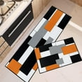 thumbnail image 1 of Orange Geometric Kitchen Rugs and Mats Non Skid Washable Set of 2, Checked Black Grey Kitchen Mats for Floor, Rustic Kitchen Runner Rug, Modern Abstract Kitchen Decor, 1 of 6