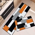 thumbnail image 1 of Orange Geometric Kitchen Rugs and Mats Non Skid Washable Set of 2, Checked Black Grey Kitchen Mats for Floor, Rustic Kitchen Runner Rug, Modern Abstract Kitchen Decor, 1 of 6