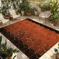 thumbnail image 1 of Orange Geometric Outdoor Rug for Patio/Deck/Porch, Non-Slip Large Area Rug 5 x 7 Ft, Ombre Modern Abstract Art Indoor Outdoor Rugs Washable Area Rugs, Reversible Camping Rug Carpet Runner, 1 of 8