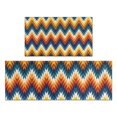 thumbnail image 1 of Orange Geometric Pattern Kitchen Rugs Sets Of 2,Anti Fatigue Kitchen Mat Rugs Non Slip Washable,Decorative Kitchen Floor Mats for Kitchen,Sink,Laundry,17"x30"+17"x47", 1 of 7