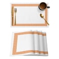 thumbnail image 1 of Orange Geometric Placemats Set of 4, Modern Key Greek Design Abstract Art Placemats for Dining Table, Place Mats for Kitchen Tabletop, Waterproof Wipeable Dining Table Mats Set, 1 of 9