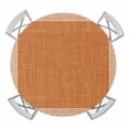 thumbnail image 1 of Orange Geometric Round Fitted Tablecloth with Elastic Edge, Waterproof Table Cloth Table Cover for 36"-44" Tables, White Greek Key Design Burlap Modern Art Tablecloths for Dining Picnic Outdoor, 1 of 9
