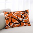 thumbnail image 1 of Orange Geometric Standard Size Pillow Cover,Pillowcase Protectors with Zipper,Breathable Decorative Throw Pillow Case Cover,Black White Striped Abstract Lines Art Pillow Shams for Couch 20x26Inch, 1 of 8