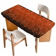thumbnail image 1 of Orange Geometric Table Cloths for 3 Foot Rectangle Tables, Ombre Modern Abstract Art Patio Waterproof Elastic Fitted Tablecloths, Washable Rectangular Table Cover for Camping, 1 of 8