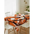 thumbnail image 1 of Orange Geometric Tablecloth Rectangle Table Cloth 52x70, Waterproof Tablecloth Outdoor Table Cloth, Black White Striped Abstract Lines Art Washable Table Cover for Kitchen Dinning Party, 1 of 8