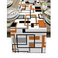 thumbnail image 1 of Orange Geometry, Table Runner 72 Inches, Retro Modern Abstract Middle Century Bed Runner Dresser Scarves Tabletop for Indoor Outdoor Parties/Ceremony/Banquet, 13" x 72", 1 of 8