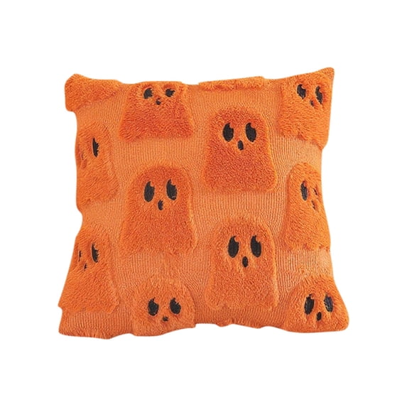 Orange Ghost Pillow Plush Ghost Throw Pillow for Halloween Couch Decor | Halloween Home Accent Halloween Gift for Home