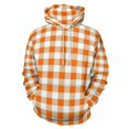 thumbnail image 1 of Orange Gingham Check 3D Print Hoodie Men Women Autumn Thin Pullover Sweatshirt Vintage Streetwear Tops, 1 of 6