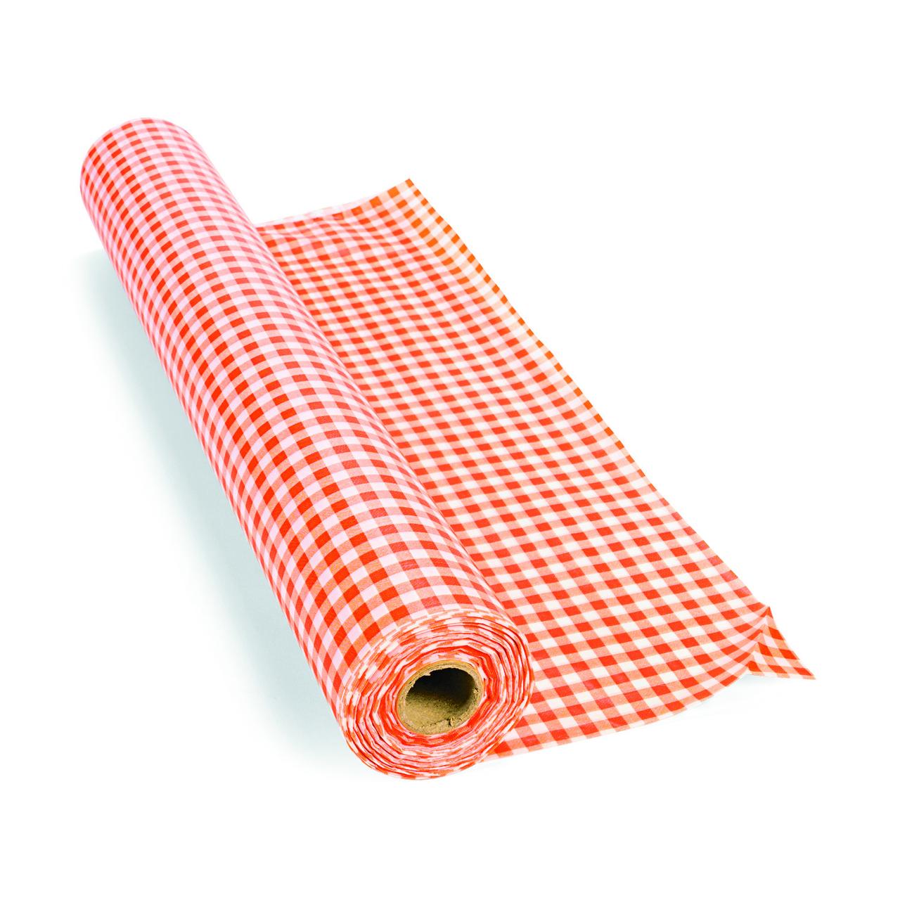 Orange Gingham Tablecloth Roll 1 Piece