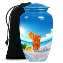 Orange Glass Urns for Human Ashes Adult Female, Urn for Ashes for Men, Cremation Urns for Human Ashes, Large Urn for Ashes Adult Male(Size - 10inch)