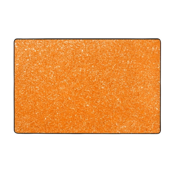 Orange Glitter2 Shaggy Area Rug, Rugs for Living Room Bedroom Non Slip Door Mat Indoor Carpet Machine Washable Nursery Home Decor Floor Mats for Entryway 60x39in-#