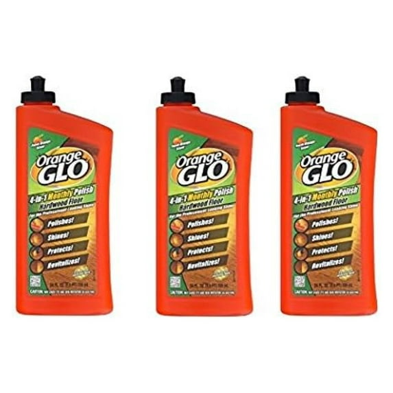 Orange Glo Hardwood Floor 4-in-1 One Easy Step Cleaner Orange Scent - 3PC