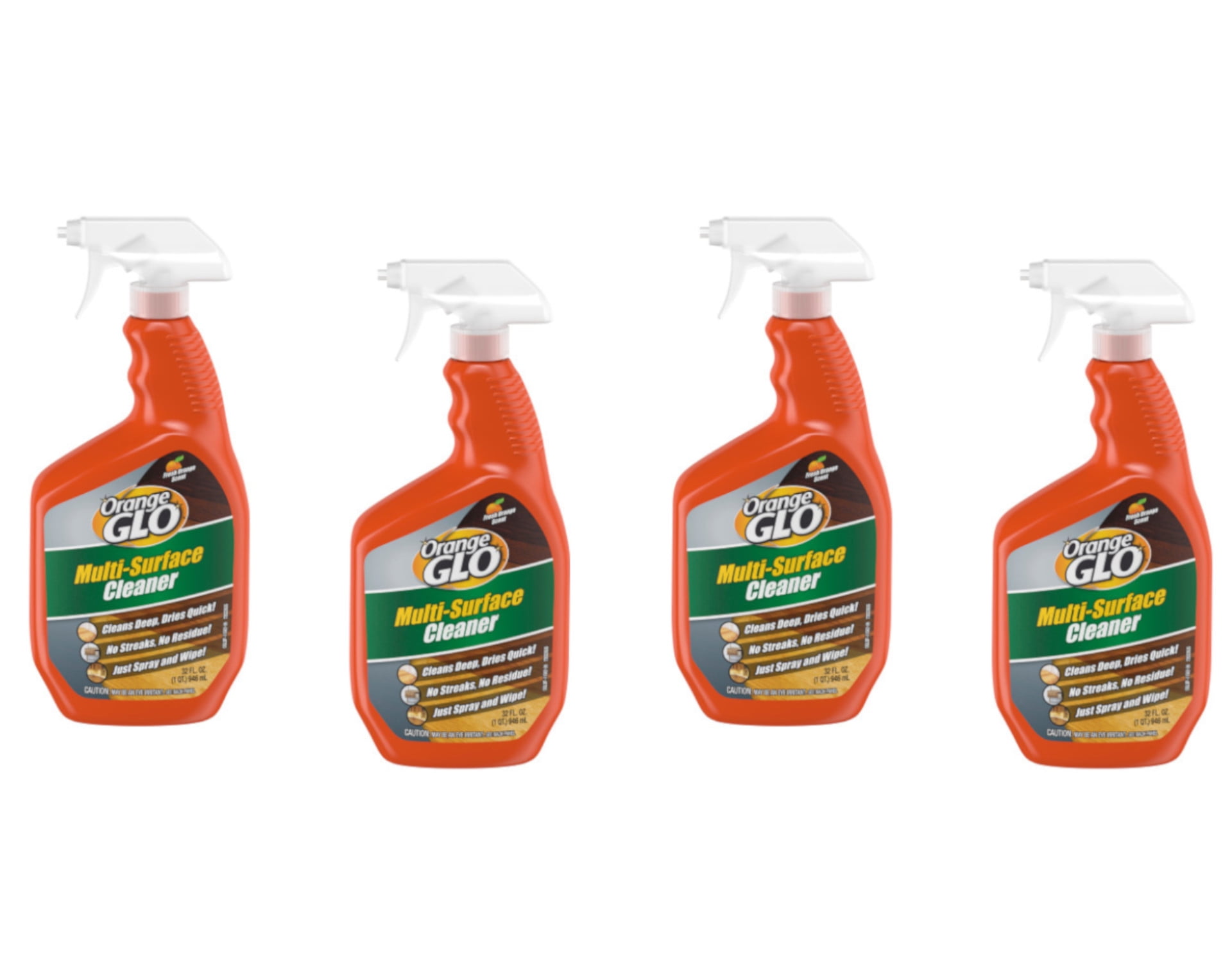 Orange Glo MultiSurface Cleaner, Fresh Orange Scent, 32 Fl Oz (4 Pack
