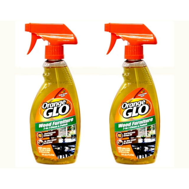 Orange Glo Wood Furniture 2in1 Clean and Polish Spray, 16 Ounce Pack of 2