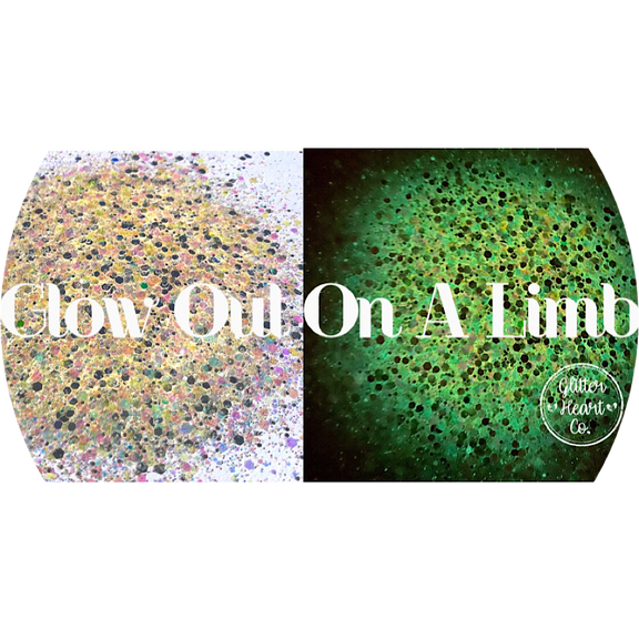 Orange Glow in the Dark Polyester Glitter | Craft Glitter | Glitter for Arts & Crafts | Tumblers | Cosmetics | Nails | Epoxy Resin Art | Slime | DIY | Body Glitter | 2 oz Bag