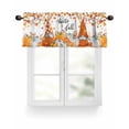 thumbnail image 1 of Orange Gnome Fall Thanksgiving Kitchen Valances for Windows Pumpkin Leaf Valance Curtains&nbsp; for Kitchen /Living Room/Bedroom/ Bathroom Decor, 54"x18 " ,Rod Pocket 1 Panel, White, 1 of 7