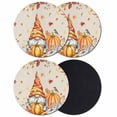 thumbnail image 1 of Orange Gnomes Fall Coasters Set of 4, Absorbent Coasters for Drinks, Thanksgiving Maple Leaf Pumpkins Coaster for Desk Coffee Table Protection, Home Decor House Warming Gifts 4", 1 of 8