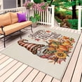 thumbnail image 1 of Orange Gnomes Fall Outdoor Rug for Patio/Deck/Porch, Non-Slip Large Area Rug 5 x 8 Ft, Pumpkins Thanksgiving Leaves Floral Rustic Indoor Outdoor Rugs Washable Area Rugs, Camping Rug Carpet Runner, 1 of 8