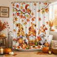 thumbnail image 1 of Orange Gnomes Fall Shower Curtains for Bathroom, Pumpkins Maple Leaf Thanksgiving Waterproof Fabric Shower Curtain, Decorative Bathroom Curtain for Bathtub, 72"x84", No Hooks Included, 1 of 9