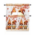 thumbnail image 1 of Orange Gnomes Swag Kitchen Curtains Sets for Windows 24 Inch Length, Pumpkins Sunflowers Maple Farmhouse Plaid Short Window Curtain Panels Swags Valances and Tiers 3 Piece Set for Cafe/Dining Room, 1 of 5