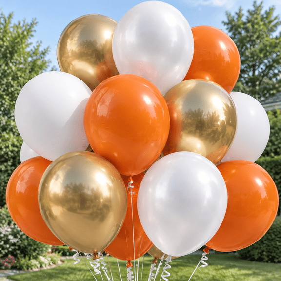 Orange Gold Balloon, Autumn Harvest Thanksgiving Fall Pumpkin Party Balloon