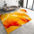 thumbnail image 1 of Orange Gold Gradient Watercolor Area Rug, Retro Golden Lines Indoor Non Slip Print Rugs, Machine Washable Carpet For Living Room Bedroom Study Office Decor Floor Mat 5x6ft, 1 of 6